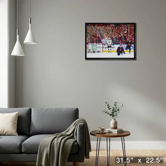 Connor McDavid 20" x 29" Framed Canvas Oilers Celebration 31.5" x 22.5"
